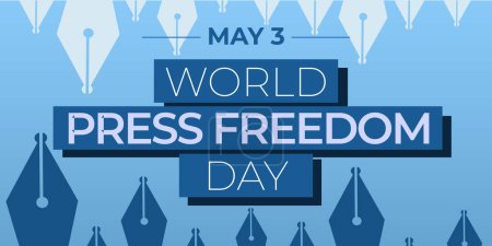 Illustration for World Press Freedom Day. May 3 Celebration. Support for Democracy. Vector illustration. - Royalty Free Image