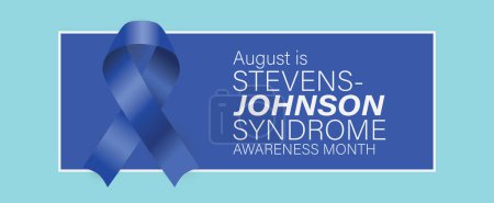 Illustration for Stevens-Johnson Syndrome Awareness Month. Observed in August. Vector poster, banner. - Royalty Free Image