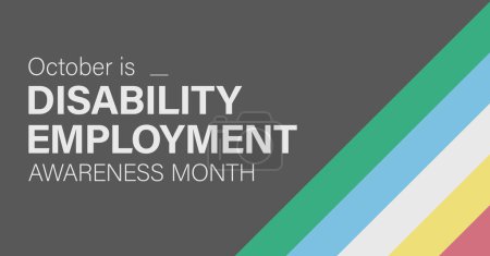 Illustration for October is National Disability Employment Awareness Month. Vector banner. - Royalty Free Image