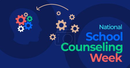 Illustration for National School Counseling Week Banner. Observed in February every year. - Royalty Free Image