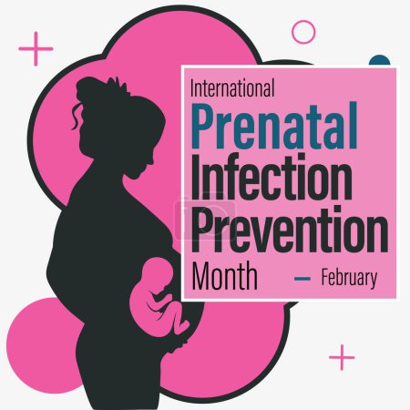 Illustration for International Prenatal Infection Prevention Month Banner. Observed in the month of February. - Royalty Free Image