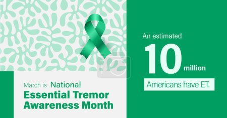 Illustration for National Essential Tremor Awareness Month campaign banner. ET is neurological condition, that causes involuntary and rhythmic shaking. - Royalty Free Image