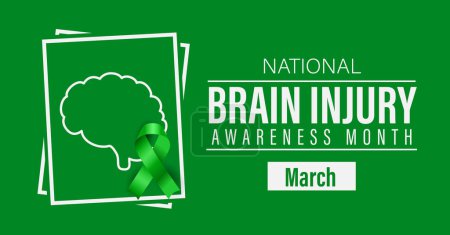Brain Injury Awareness Month campaign banner. Observed in March. Vector banner
