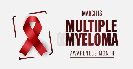 Bannière de campagne du Mois de sensibilisation au myélome multiple. Observé en mars Annuellement. Illustration vectorielle
