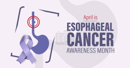 Esophageal cancer awareness month campaign banner. Observed in April each year.