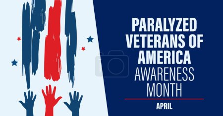 Veteranos paralizados de y a través del Mes de Concientización de los Estados Unidos banner de campaña. Celebrando el mes de familias militares.