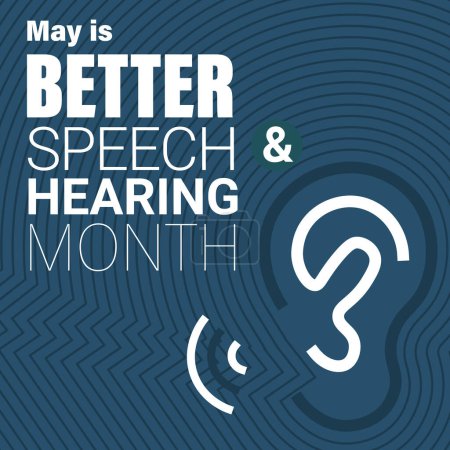 Bessere Sprache und Gehör Monat BSHM. Sensibilisierung für Kommunikationsstörungen. Beobachtet im Mai. Plakat-Banner.