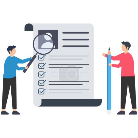Illustration for Employee assessment, Evaluation or employee assessment, rating or performance review, improvement concept, satisfaction feedback, appraisal or measure performance - Royalty Free Image