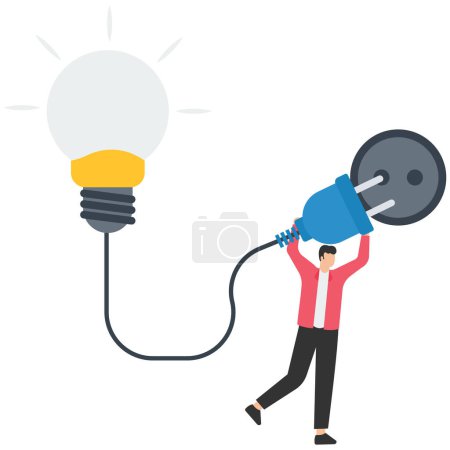 Illustration for Capture new business ideas, search for innovation or creativity, brainstorm or invent new discovery project concept - Royalty Free Image