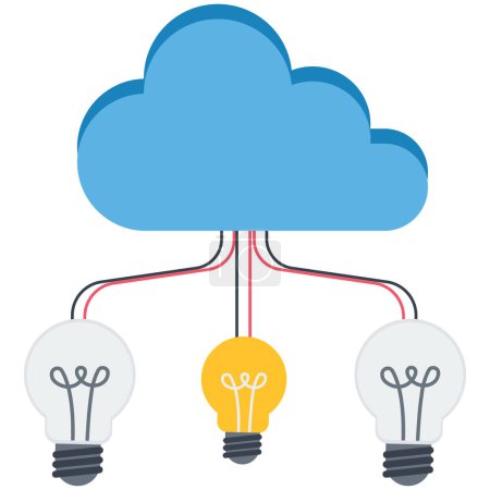 Illustration for Cloud computing creative ideas, change to new innovation, transform to new business, solution to disrupt or replace old model with bright technology concept - Royalty Free Image