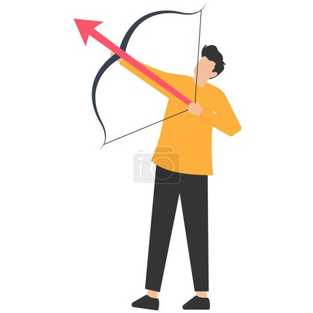 Illustration for Shooting with bow,Training,Hand-eye coordination,Bowmanship - Royalty Free Image