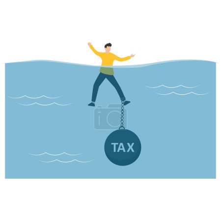 Ilustración de El hombre se ahogó por los impuestos - Imagen libre de derechos