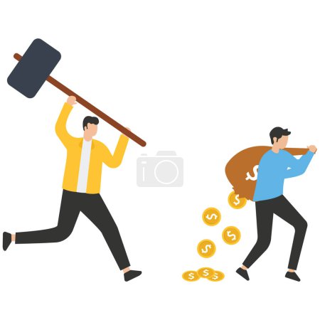 Illustration for Arrest the money thief - Royalty Free Image