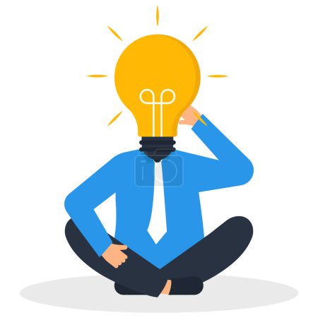 Illustration for Creative Thought and generate idea, businessman thinking about new idea - Royalty Free Image