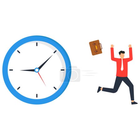 Ilustración de Se acaba el tiempo, la fecha límite de trabajo, la cuenta atrás o la gestión del tiempo - Imagen libre de derechos