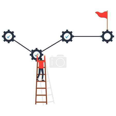 Illustration for Project management and new task progress, Manage Project and organize task - Royalty Free Image