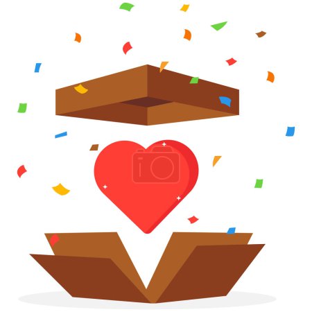 Illustration for Heart outside the box - Royalty Free Image
