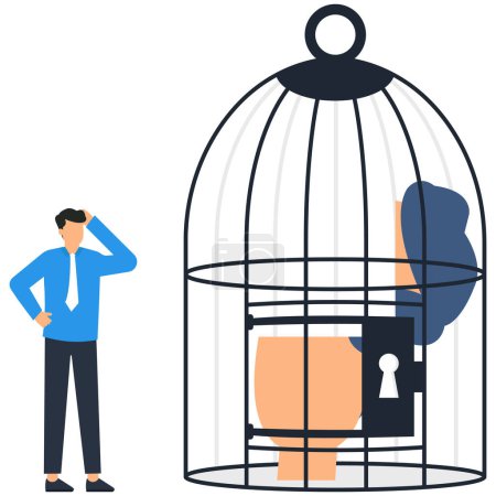 Téléchargez les illustrations : Esprit vide dans la cage - en licence libre de droit
