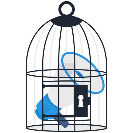 Illustration for Announcement inside the cage - Royalty Free Image