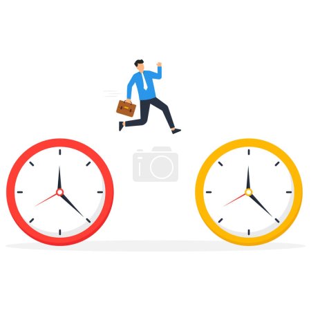 Illustration for Sense of urgency, quick response attitude to get work done as soon as possible now, reaction to priority task or important concept - Royalty Free Image