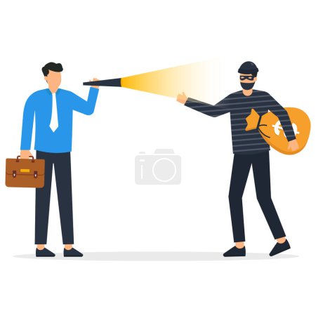Illustration for Businessman cached the thief, Businessman catching the criminal - Royalty Free Image