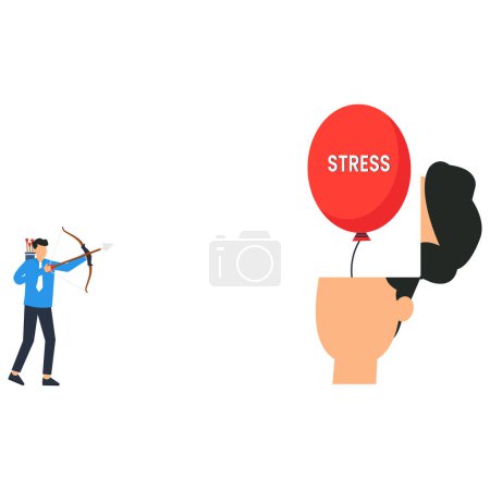 Téléchargez les illustrations : Gestion du stress et de l'anxiété - en licence libre de droit