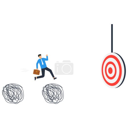 Illustration for Overcoming difficulty to achieve target - Royalty Free Image