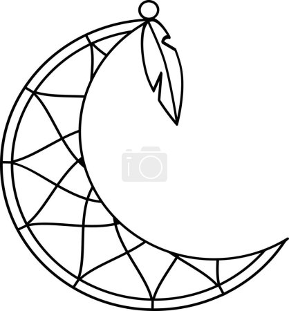 Traumfänger-Vektor-Symbol. Symbol amerikanischer Ureinwohner. Mond