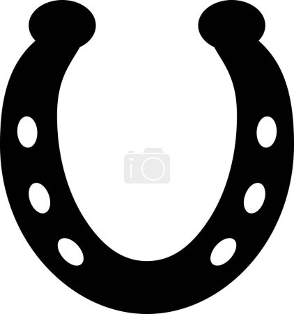 Téléchargez les illustrations : Fer à cheval - silhouette vectorielle noire pour logo ou pictogramme. Fer à cheval - silhouette pour l'identité d'entreprise. - en licence libre de droit