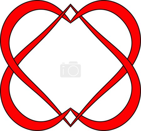 Photo for Two hearts logo marriage agency intertwined heart sign symbol love - Royalty Free Image