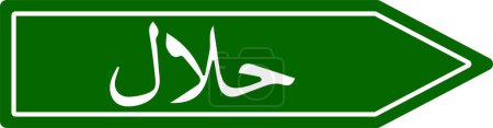 Photo for Halal Road sign Muslim life style banner, prohibited permitted illustration - Royalty Free Image