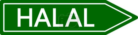 Photo for Halal Road sign, Muslim life style banner, prohibited permitted illustration - Royalty Free Image