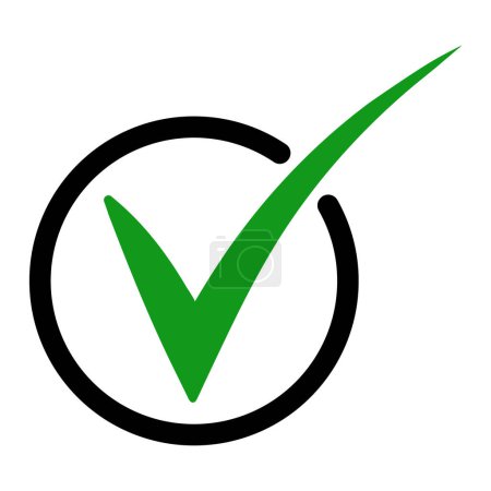 Ilustración de Icono ok marca de verificación, marca de verificación verde marcar casilla de verificación correcta - Imagen libre de derechos