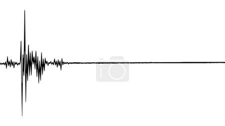Illustration for Earthquake seismic wave earth, quake seismograph, seismology sound diagram richter - Royalty Free Image