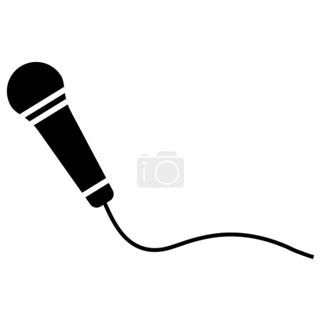 Téléchargez les illustrations : Icône cardioïde micro, chant micro vocal noir condensateur microphone karaoké - en licence libre de droit