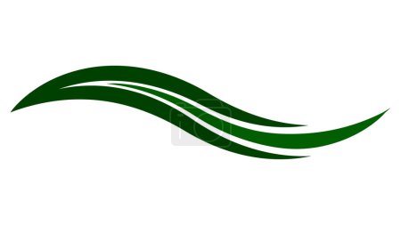 Ilustración de Swoosh nature green leaf, logo water abstract swoosh technology office - Imagen libre de derechos