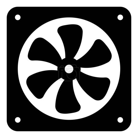 Illustration for Fan icon exhaust air ventilator conditioner, conditioning cool heat prop - Royalty Free Image