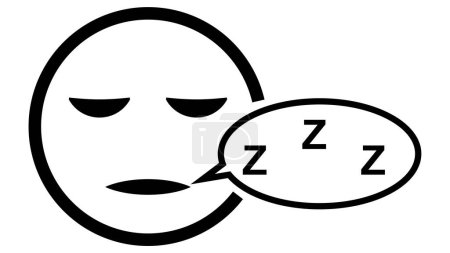 Ilustración de Dormir icono de dormir hocico con los ojos cerrados olfatea ronquidos zzz - Imagen libre de derechos
