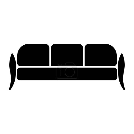Ilustración de Icono cómodo sofá lugar para relajarse y ver programas de televisión - Imagen libre de derechos