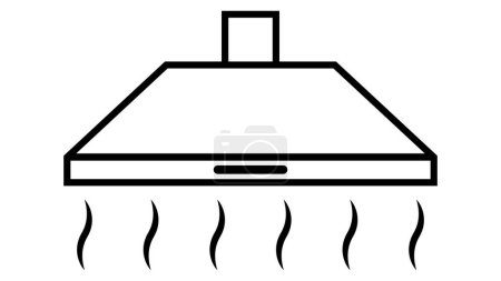 Ilustración de Icono de campana de cocina, por encima de la estufa para eliminar olores de cocina campana - Imagen libre de derechos