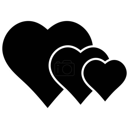 Ilustración de Tres corazones icono triple amor, amor triángulo trío corazón - Imagen libre de derechos