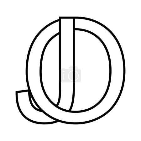 Logo Zeichen oj, jo Symbol Doppelbuchstaben Logotyp j o