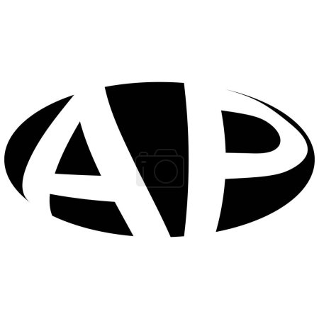 Oval logo doble letra A P dos letras ap pa