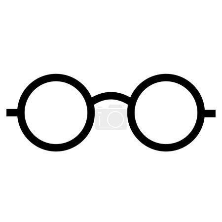 Ilustración de Icono de gafas redondas clásicas, para corrección de ojos de visión - Imagen libre de derechos