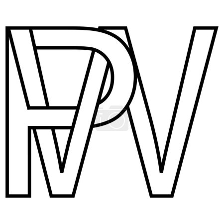 Logo sign pw wp icon double letters logotype p w