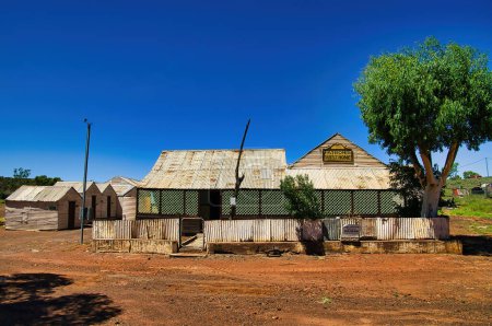 Photo for Patronis guest home, entirely made of corrugated iron (c. 1920), in the ghost town of Gwalia, shire of Leonora, Western Australia, catered for single goldminers. - Royalty Free Image