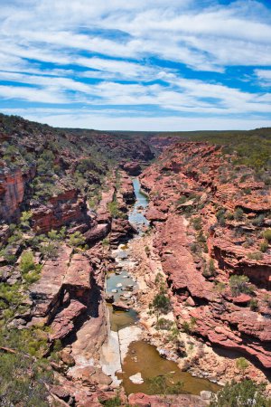Téléchargez les photos : Vue du canyon de grès rouge de la rivière Murchison depuis le belvédère Z Bend, parc national de Kalbarri, Australie-Occidentale - en image libre de droit