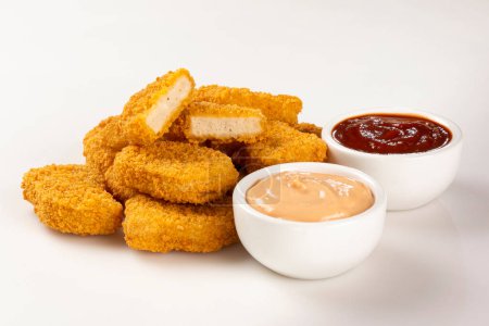 Photo for Fried chicken nuggets isolated on the white background. - Royalty Free Image