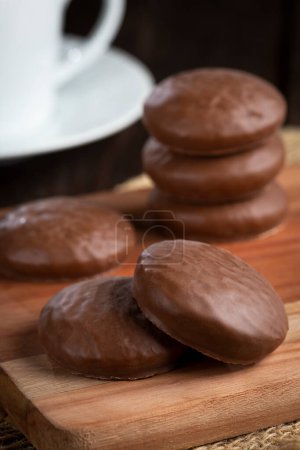 Photo for Brazilian honey cookies  with with chocolate - Pao de mel. - Royalty Free Image