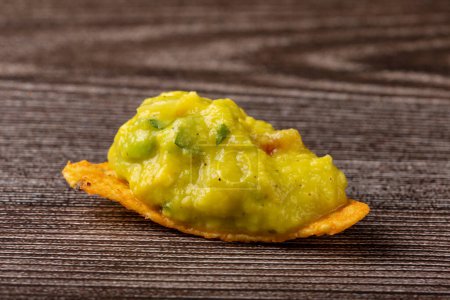 Photo for Nachos with guacamole on the table. - Royalty Free Image